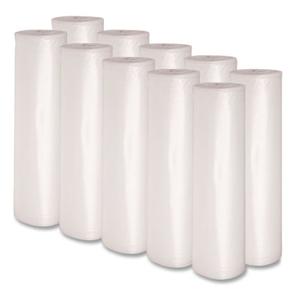 Recycled Low-Density Polyethylene Can Liners, 60 gal, 1.1 mil, 38" x 58", Clear, Perforated, 10 Bags/Roll, 10 Rolls/Carton