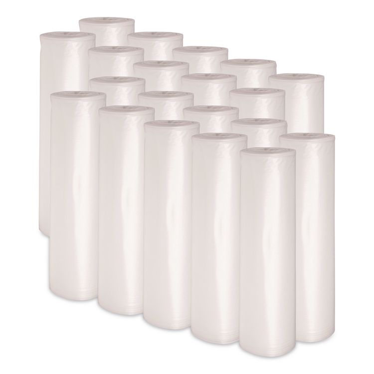 High-Density Can Liners, 16 gal, 7 mic, 24" x 31", Natural, Perforated Roll, 50 Bags/Roll, 20 Rolls/Carton