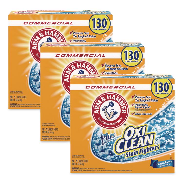 Power of OxiClean Powder Detergent, Fresh Scent, 9.92 lb Box, 3/Carton