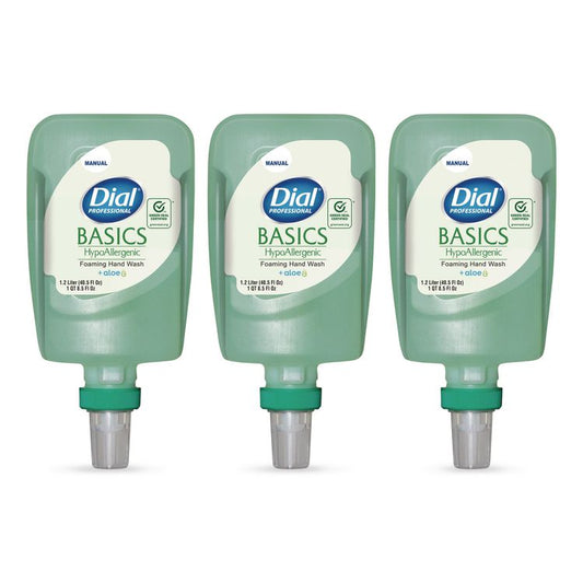 Basics Hypoallergenic Foaming Hand Wash Refill for FIT Manual Dispenser, Fresh Floral Scent, 1.2 L, 3/Carton