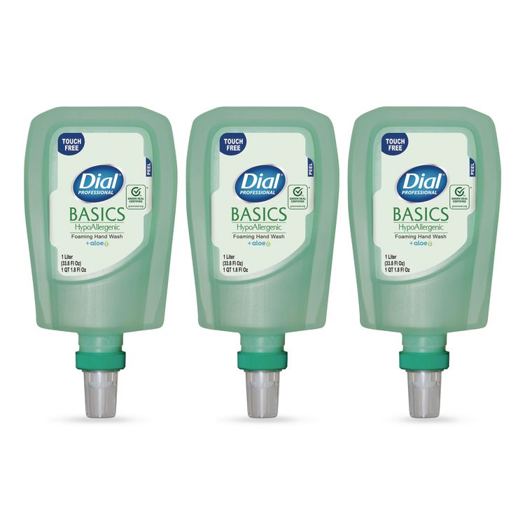Basics Hypoallergenic Foaming Hand Wash Refill for FIT Touch Free Dispenser, Fresh Floral Scent, 1 L, 3/Carton