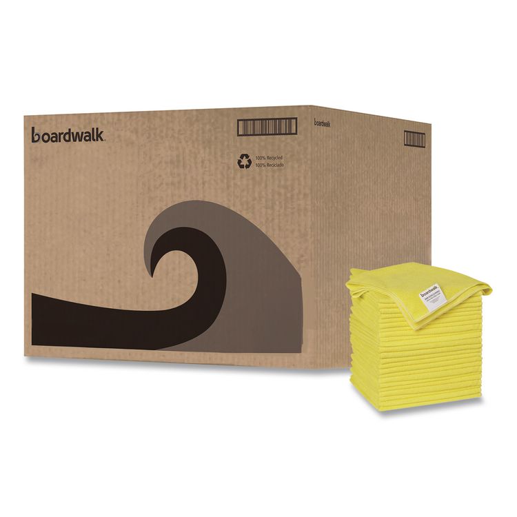 Microfiber Cleaning Cloths, 16 x 16, Yellow, 24/Pack