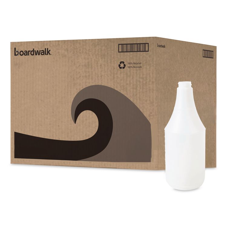 Embossed Plastic Spray Bottle, 24 oz, Clear, 24/Carton