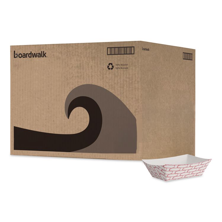 Paper Food Baskets, 1 lb Capacity, Red/White, 1,000/Carton