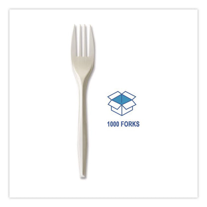 Mediumweight Wrapped Polypropylene Cutlery, Fork, 5.51", Plastic, White, 1,000/Carton
