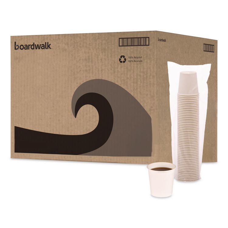 Paper Hot Cups, 4 oz, White, 50/Sleeve, 20 Sleeves/Carton