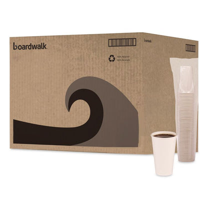 Paper Hot Cups, 16 oz, White, 50/Sleeve, 20 Sleeves/Carton