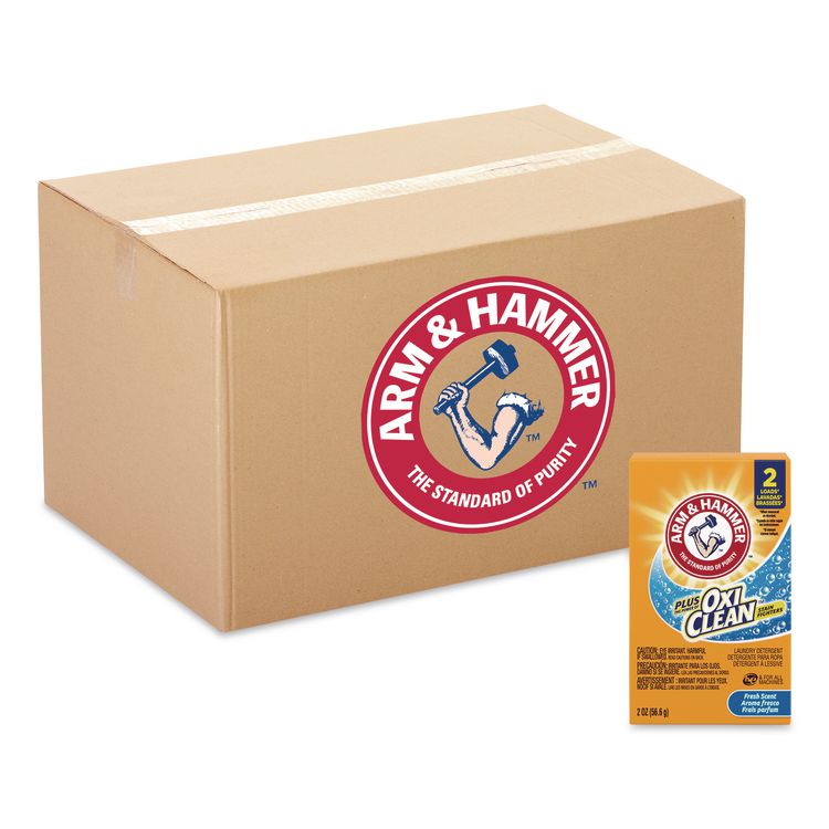 Plus the Power of OxiClean Powder Detergent, Fresh Scent, 2 oz Box, 156/Carton