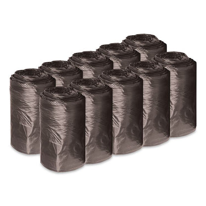 Low-Density Waste Can Liners, 16 gal, 0.35 mil, 24" x 32", Black, Perforated Roll, 50 Bags/Roll, 10 Rolls/Carton