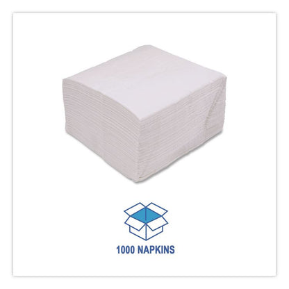 Linen-Feel Flat Napkins, 1-Ply, 14 x 14, White, 1,000/Carton