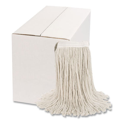 Cut-End Wet Mop Head, Cotton, White, #20, 12/Carton