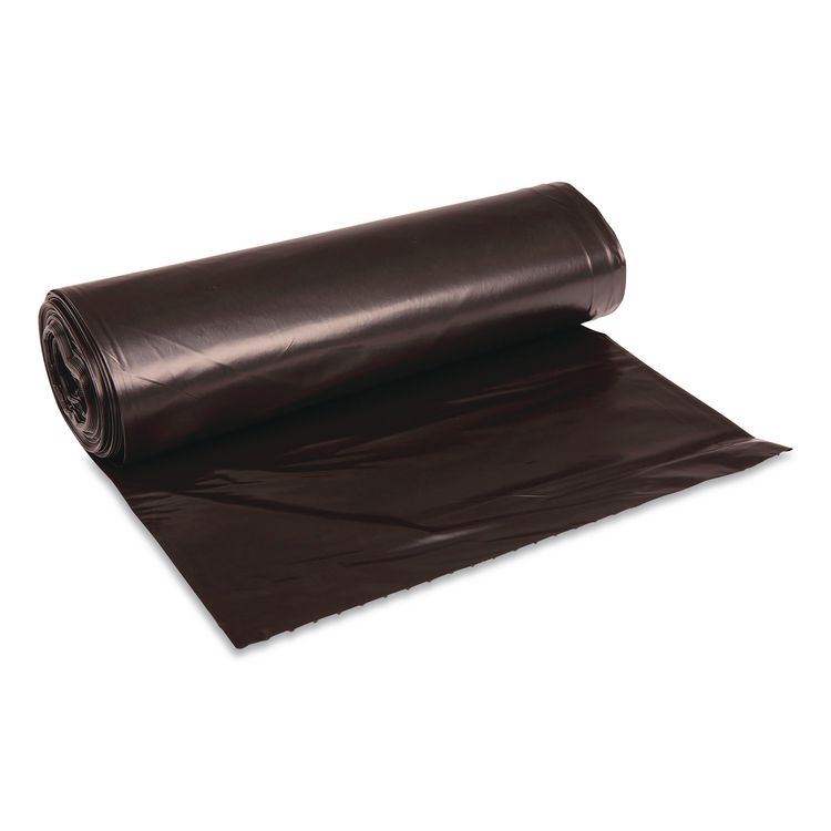 Reprocessed Resin Can Liners, 60 gal, 1.2 mil, 38 x 58, Black, 50 Bags/Carton