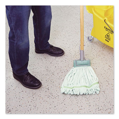 Spring Grip Metal Head Mop Handle for Most Mop Heads, 60", Natural