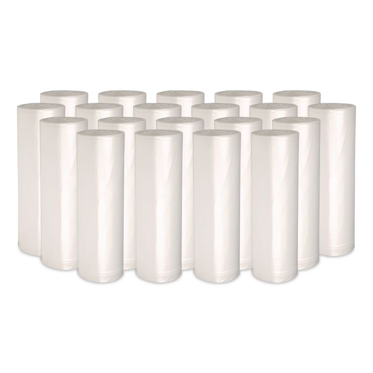 High-Density Can Liners, 16 gal, 6 mic, 24" x 33", Natural, Perforated Roll, 50 Bags/Roll, 20 Rolls/Carton