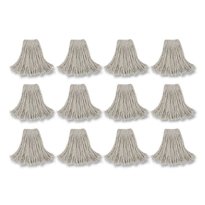 Cut-End Wet Mop Head, Cotton, #24, White 12/Carton