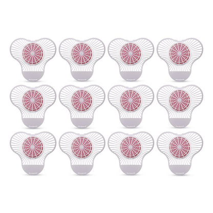 Urinal Screen with Para Deodorizer Block, Cherry Scent, Red/White, 3 oz, 12/Box