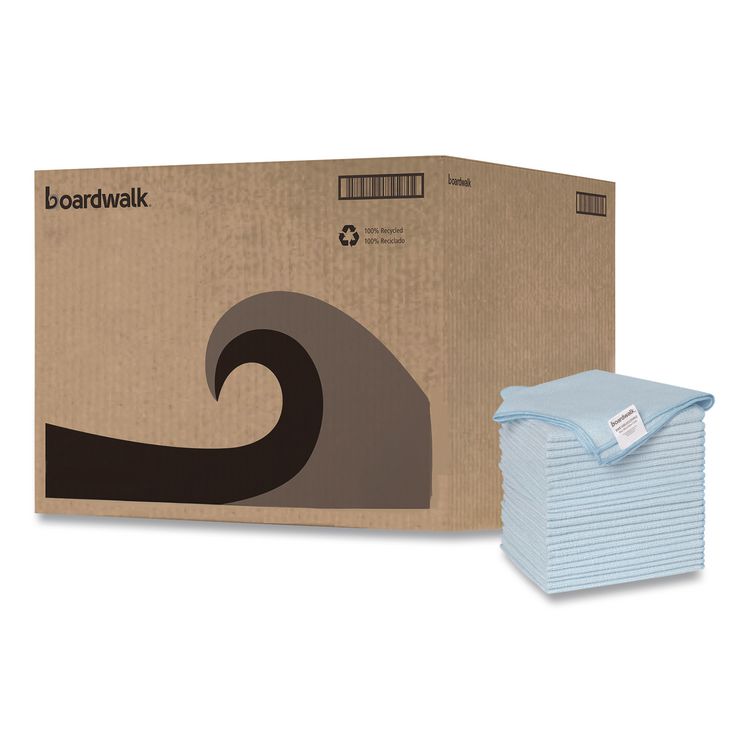 Microfiber Cleaning Cloths, 16 x 16, Blue, 24/Pack
