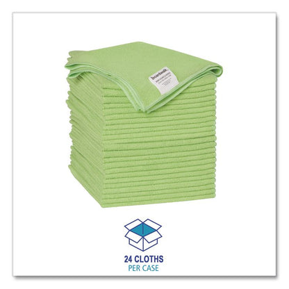 Microfiber Cleaning Cloths, 16 x 16, Green, 24/Pack