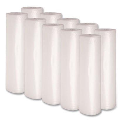 Recycled Low-Density Polyethylene Can Liners, 45 gal, 1.1 mil, 40" x 46", Clear, Perforated, 10 Bags/Roll, 10 Rolls/Carton