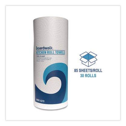 Kitchen Roll Towel, 2-Ply, 11 x 9, White, 85 Sheets/Roll, 30 Rolls/Carton