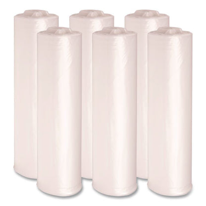 High-Density Can Liners, 45 gal, 19 mic, 40" x 46", Natural, Perforated Roll, 25 Bags/Roll, 6 Rolls/Carton