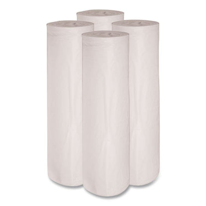 Low-Density Waste Can Liners, 45 gal, 0.6 mil, 40" x 46", White, Perforated Roll, 25 Bags/Roll, 4 Rolls/Carton