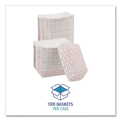 Paper Food Baskets, 1 lb Capacity, Red/White, 1,000/Carton
