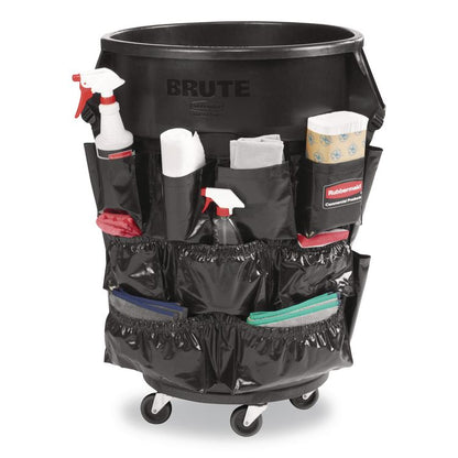 Brute Caddy Bag, 12 Compartments, 11.39 w x 15.38 Diameter, Black, 6/Carton