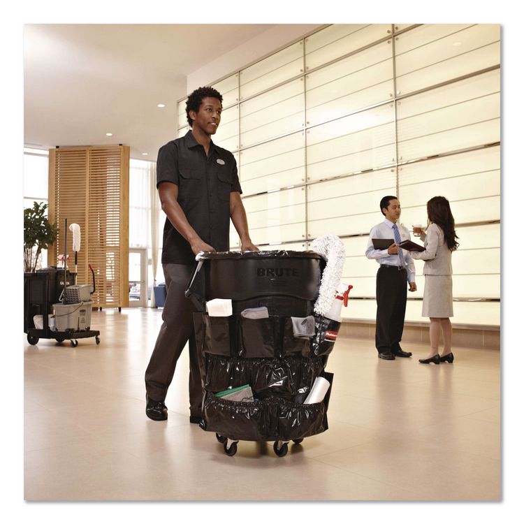 Brute Caddy Bag, 12 Compartments, 11.39 w x 15.38 Diameter, Black, 6/Carton