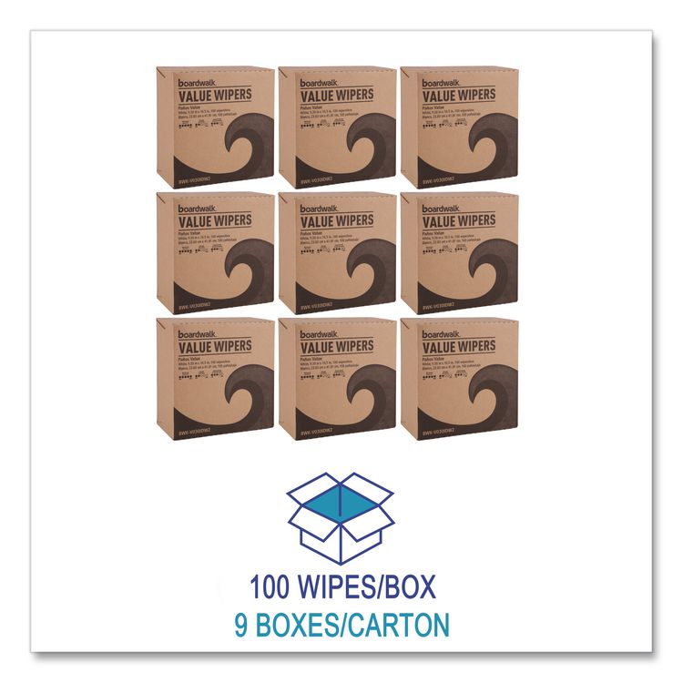 DRC Wipers, 9.33 x 16.5, White, 100 Dispenser Packs, 9 Dispenser Packs/Carton