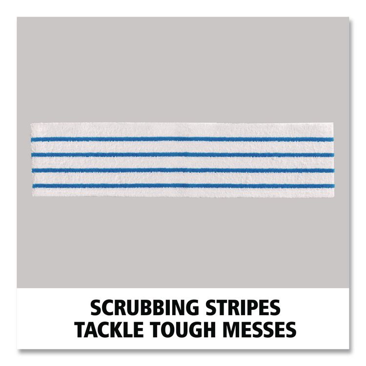 Disposable Microfiber Pad, 4.75 x 19, White/Blue Stripe, 50/Pack, 3 Packs/Carton
