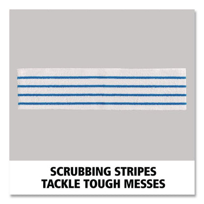 Disposable Microfiber Pad, 4.75 x 19, White/Blue Stripe, 50/Pack, 3 Packs/Carton