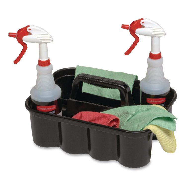 Commercial Deluxe Carry Caddy, Eight Compartments, 15 x 7.4, Black