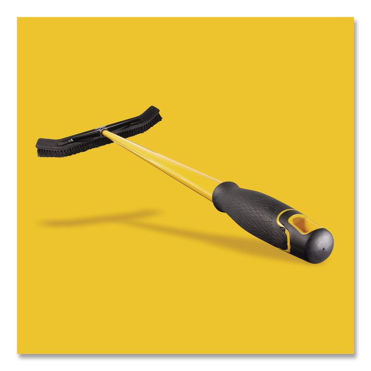Maximizer Push-to-Center Broom, 24", Polypropylene Bristles, Yellow/Black