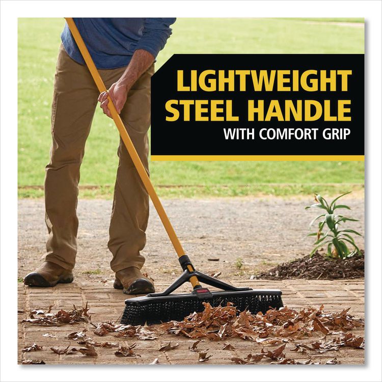 Maximizer Push-to-Center Broom, 24", Polypropylene Bristles, Yellow/Black