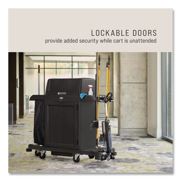 Locking Door Kit, for Rubbermaid Commercial 2202581/2202527/2202585, Resin, Black