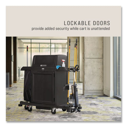 Locking Door Kit, for Rubbermaid Commercial 2202581/2202527/2202585, Resin, Black