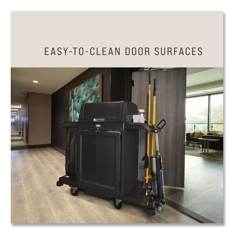 Locking Door Kit, for Rubbermaid Commercial 2202581/2202527/2202585, Resin, Black