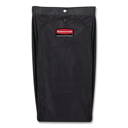 Fabric Cleaning Cart Bag for Rubbermaid Commercial Housekeeping and Janitorial Carts, 30 gal, 10.5 x 16.8 x 33, Black, 4/CT