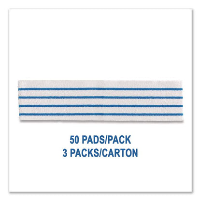 Disposable Microfiber Pad, 4.75 x 19, White/Blue Stripe, 50/Pack, 3 Packs/Carton