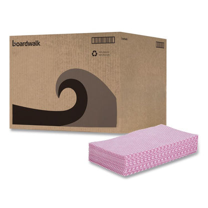 Foodservice Wipers, 12 x 21, Pink/White, 200/Carton