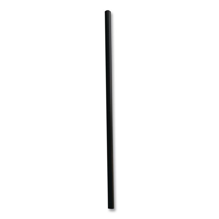 Jumbo Straws, 7.75", Polypropylene, Black, 250/Pack, 50 Packs/Carton