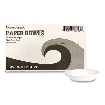 Paper Dinnerware, Bowl, 12 oz, White, 1,000/Carton