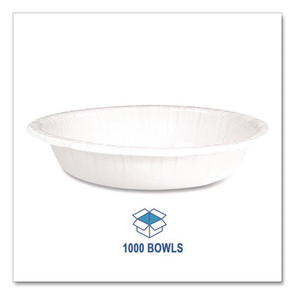 Paper Dinnerware, Bowl, 12 oz, White, 1,000/Carton