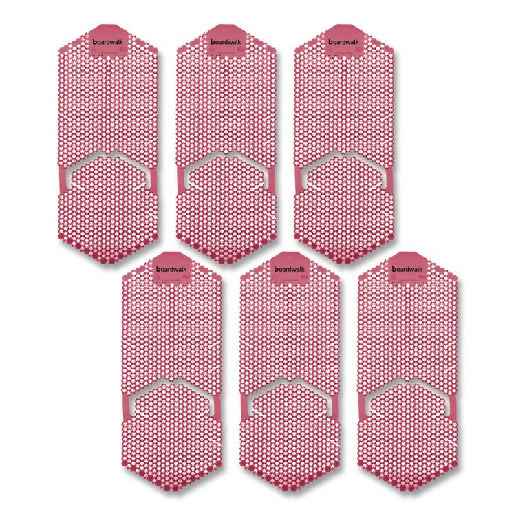 Vertical Urinal Screen, Spiced Apple Scent, Red, 5.22 oz, 6/Carton