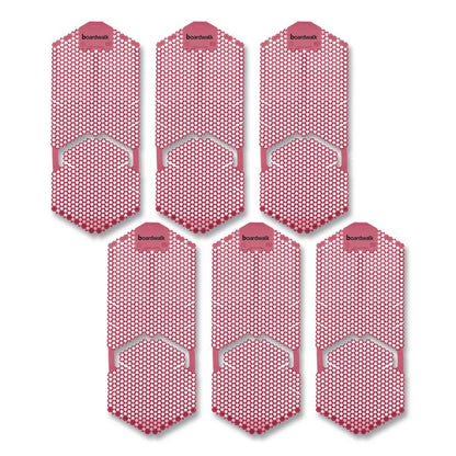 Vertical Urinal Screen, Spiced Apple Scent, Red, 5.22 oz, 6/Carton