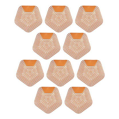 Anti-Splash Urinal Screen, Mango Mist Scent, Orange, 0.11 oz, 10/Box