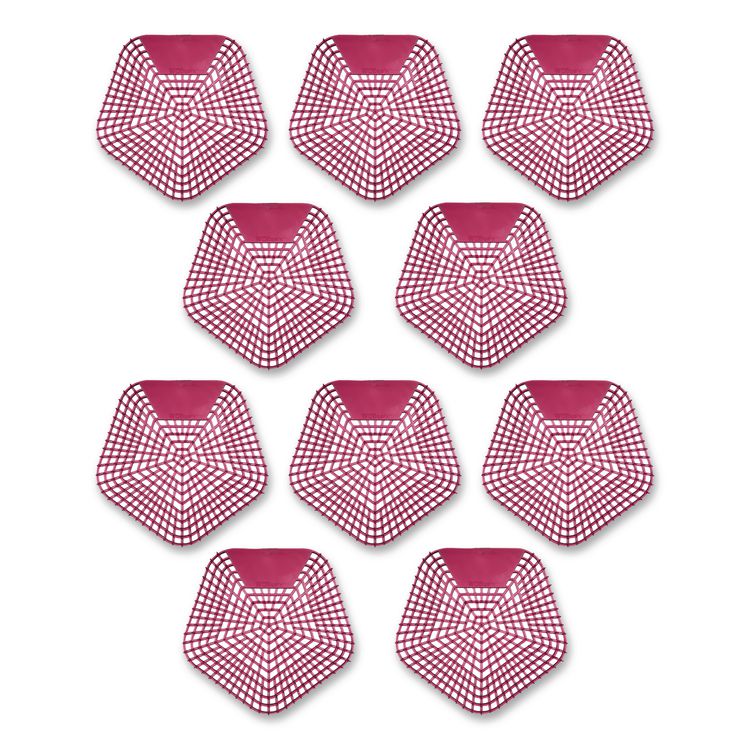 Anti-Splash Urinal Screen, Apple Cinnamon Scent, Red, 0.11 oz, 10/Box
