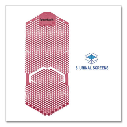 Vertical Urinal Screen, Spiced Apple Scent, Red, 5.22 oz, 6/Carton
