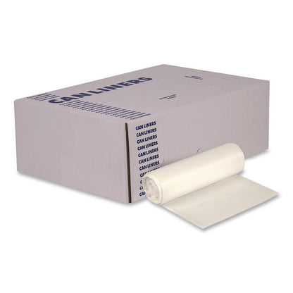 High-Density Can Liners, 16 gal, 8 mic, 24 x 33, Natural, Perforated Roll, 1,000/Carton